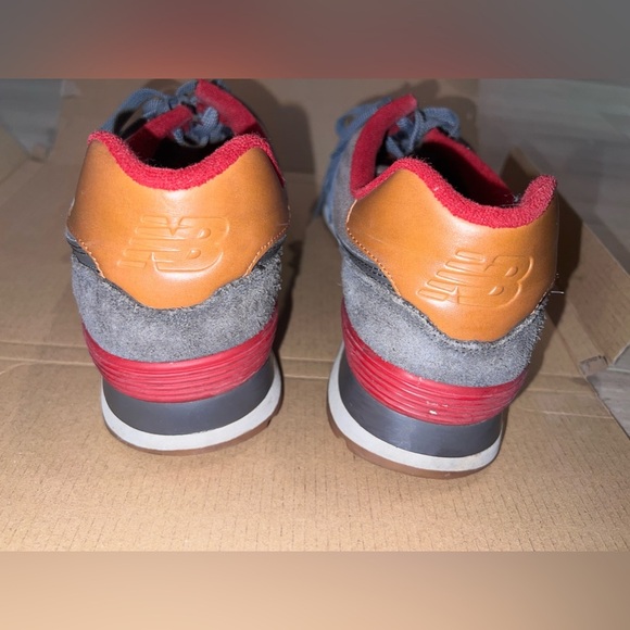 New Balance 574 Collegiate ML574NEB Sneakers Men’s 11 Red Orange Gray - Picture 7 of 13